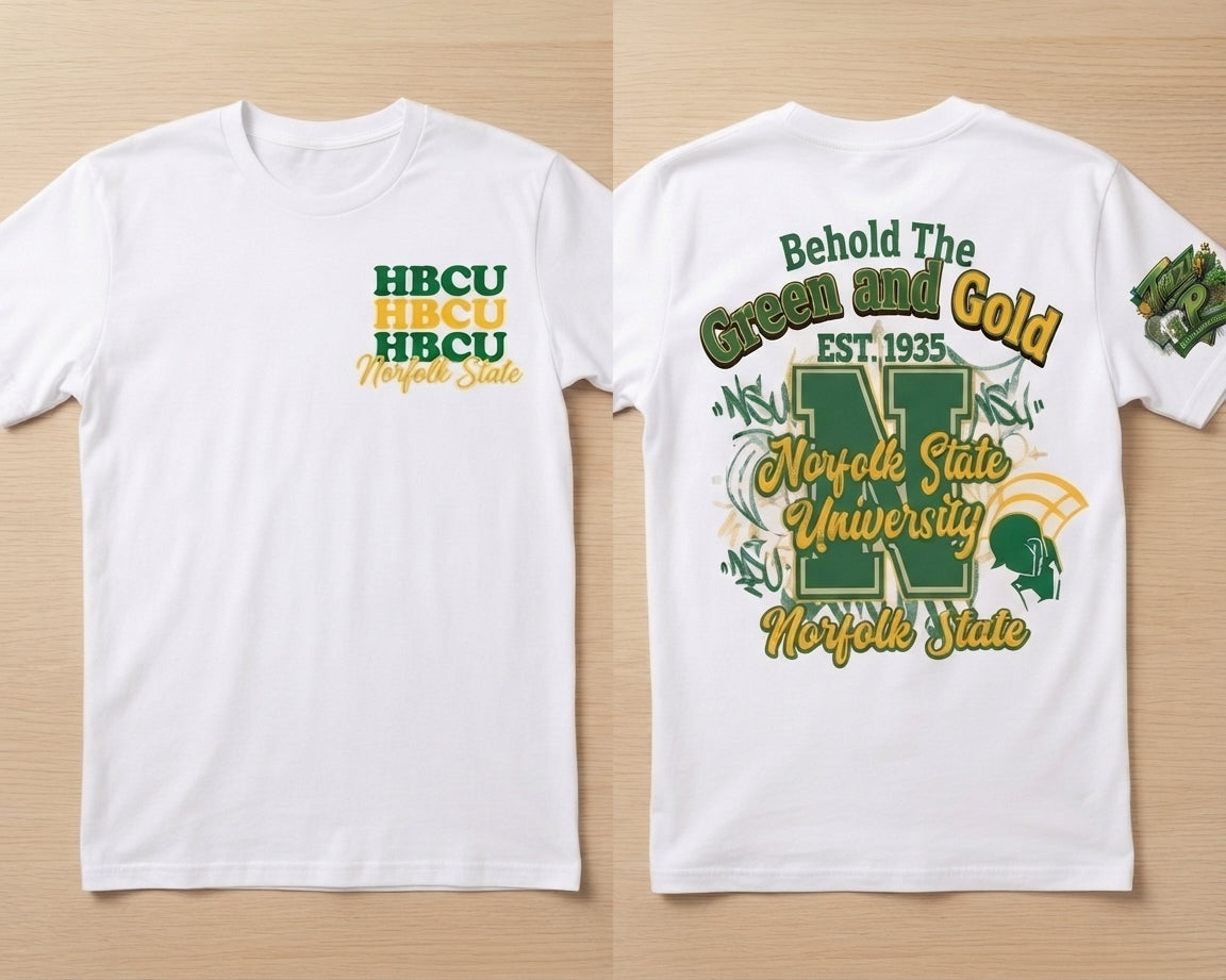 Norfolk State 'Behold the Green and Gold' HBCU Spartans Tee