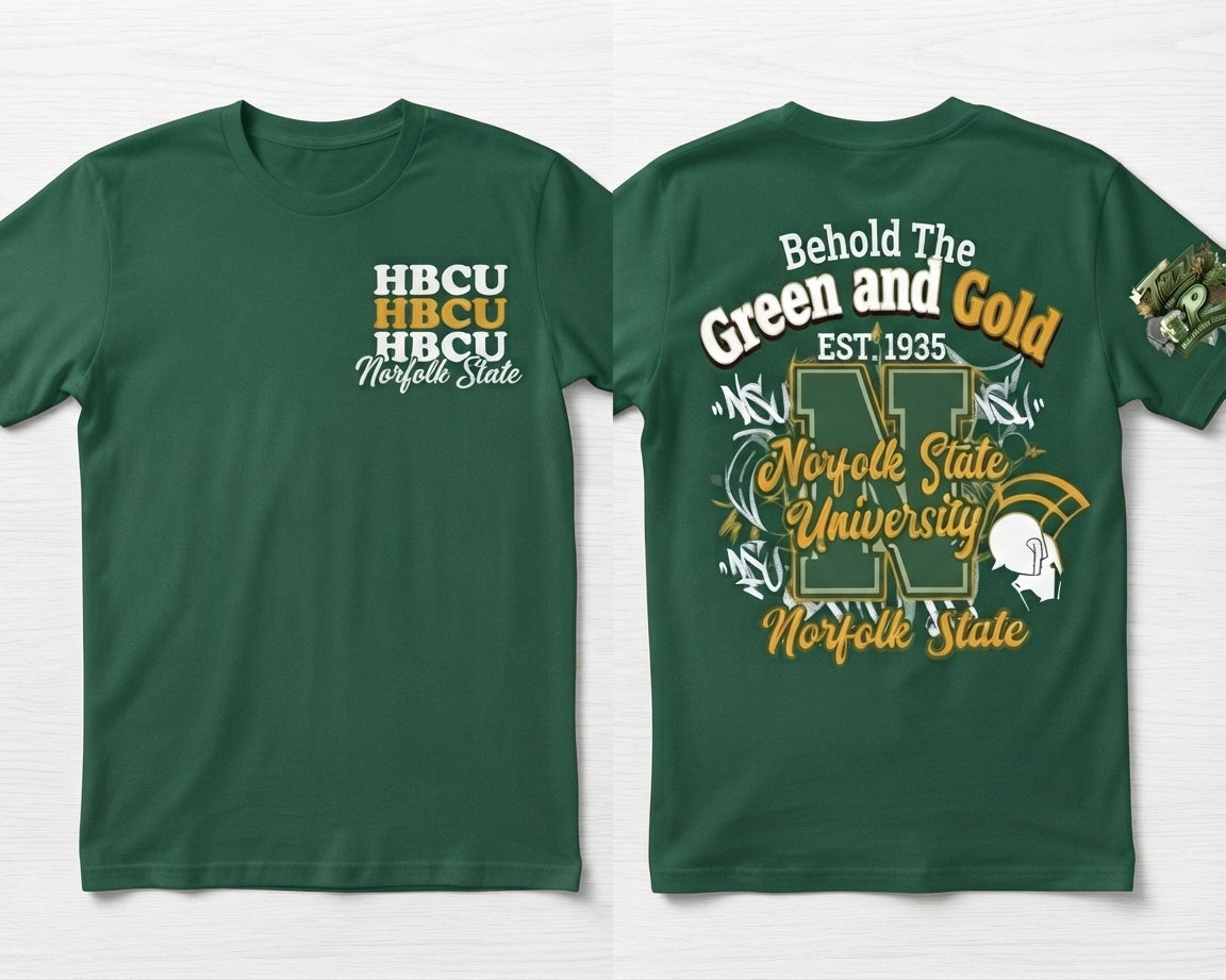 Norfolk State 'Behold the Green and Gold' HBCU Spartans Tee