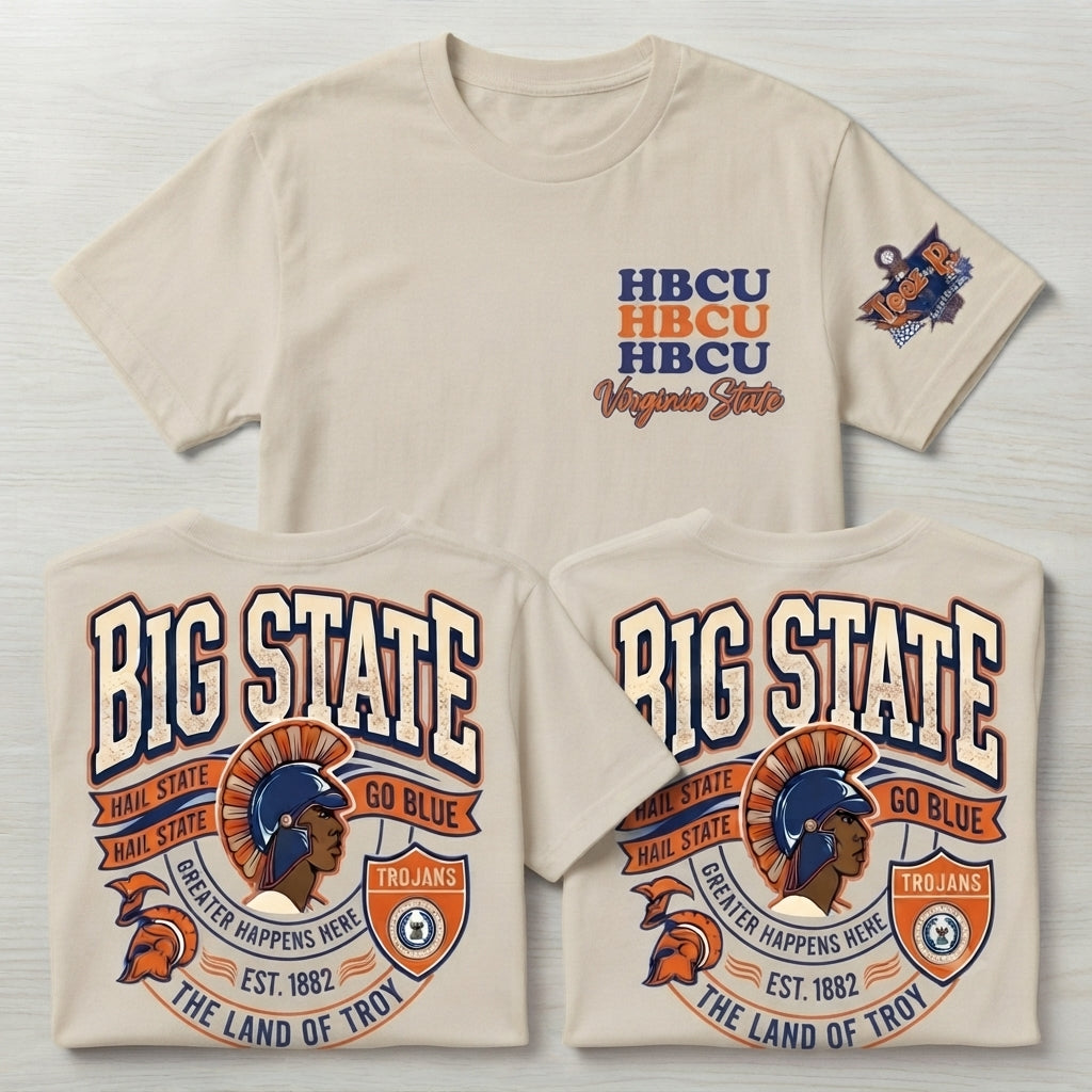 Virginia State 'Big State' HBCU Trojans Tee